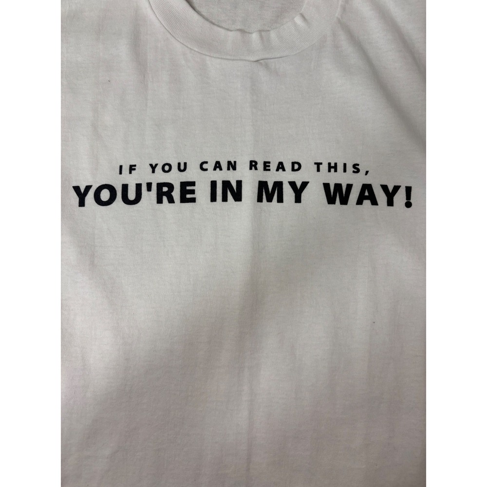 Vintage Fruit of the Loom Best T-Shirt XL White Funny Graphic Made in USA 90s - Picture 4 of 5